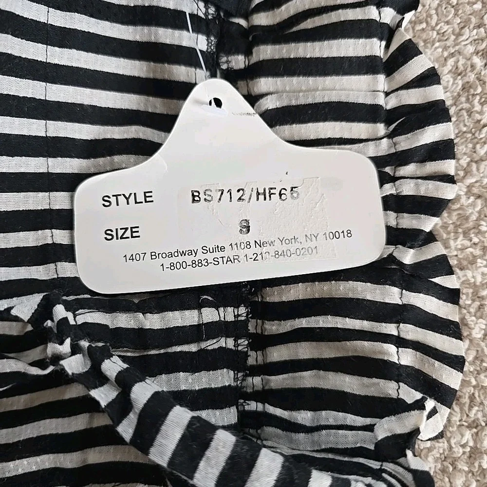 Angie Shorts Black/white Striped Tie‎ Belt Sz S NWT Lightweight Semi-sheer